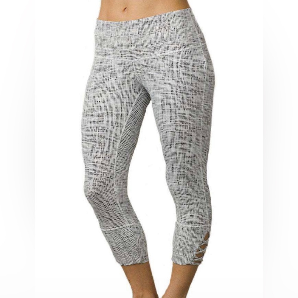 PRANA Deco mid-rise moisture wicking performance Yoga capri Crop XS